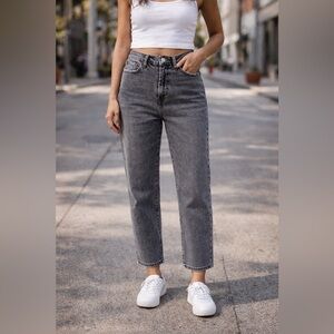 Habitual Lennox Straight Leg Denim Jeans 29 Grey Black 90s tapered Mom jeans